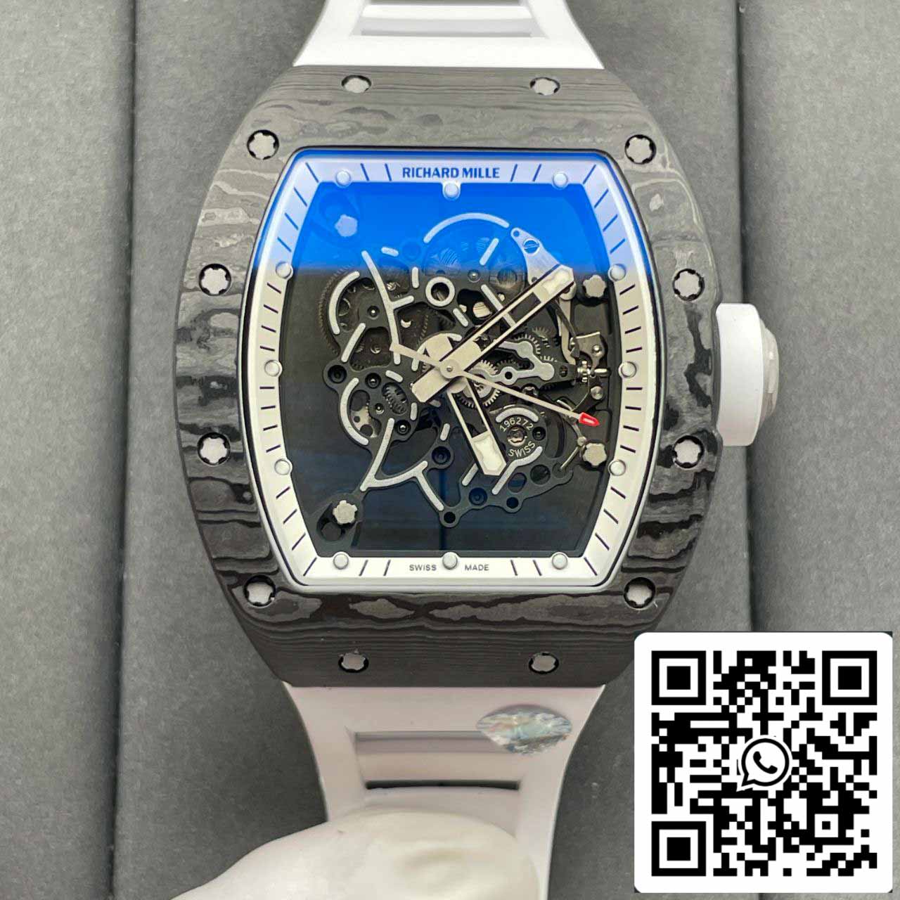RICHARD MILLE RM055 ZF 2024 1:1 Best Edition Carbon Fiber Case Black Strap