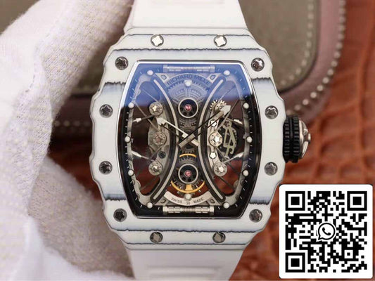 Richard Mille RM53-01 1:1 Mejor Edición KV Factory Fibra de Carbono TPT Blanco