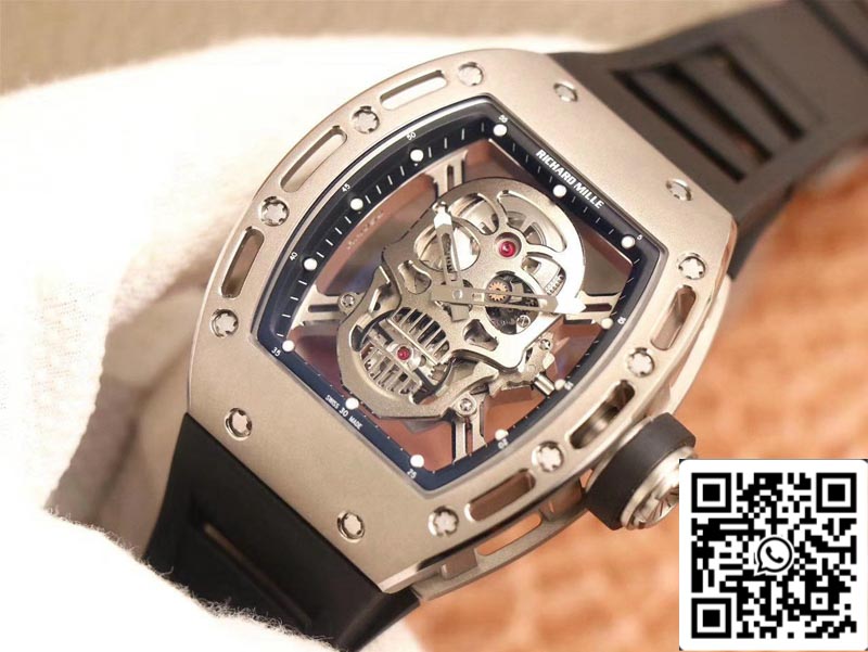 Richard Mille RM052 1:1 Best Edition ZF Factory Silver Skull Dial Swiss Movement