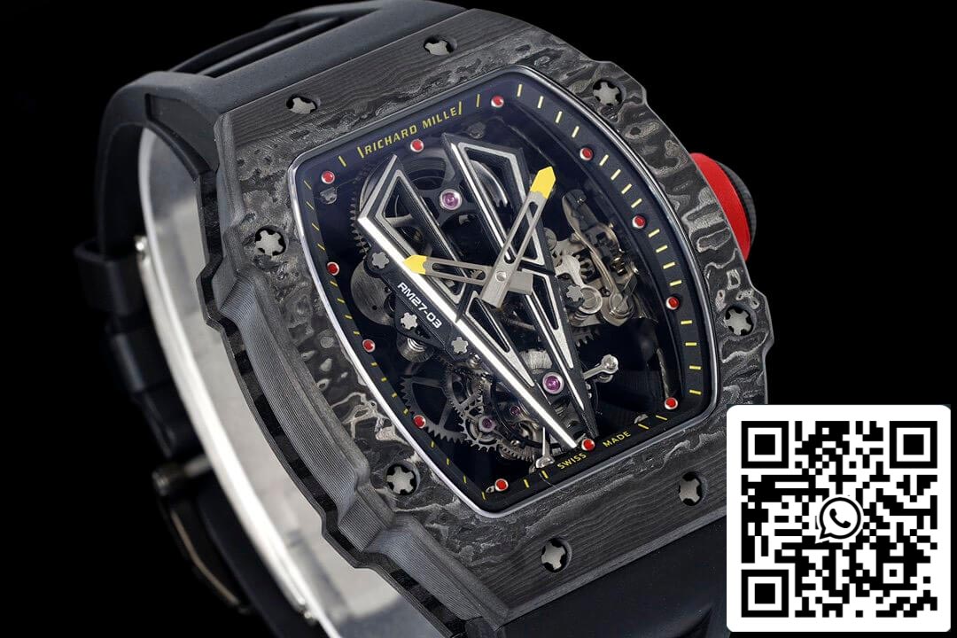 Richard Mille RM27-03 Rafael Nadal Tourbillon 1:1 Mejor edición RM Factory Correa de caucho negra