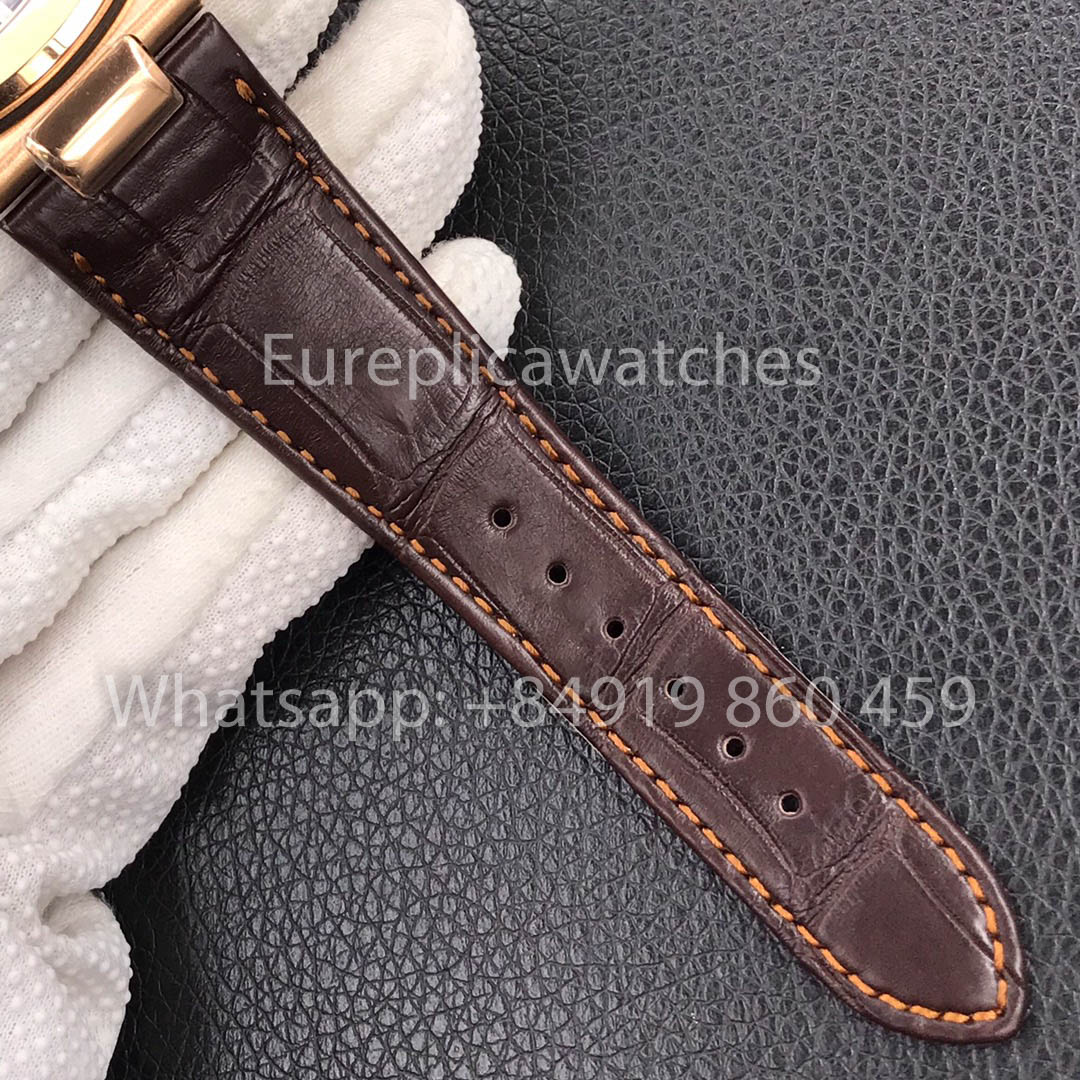 Patek Philippe Nautilus 5711R-001 Rose Gold 1:1 Best Clone 3K Factory Newest Version Leather Strap