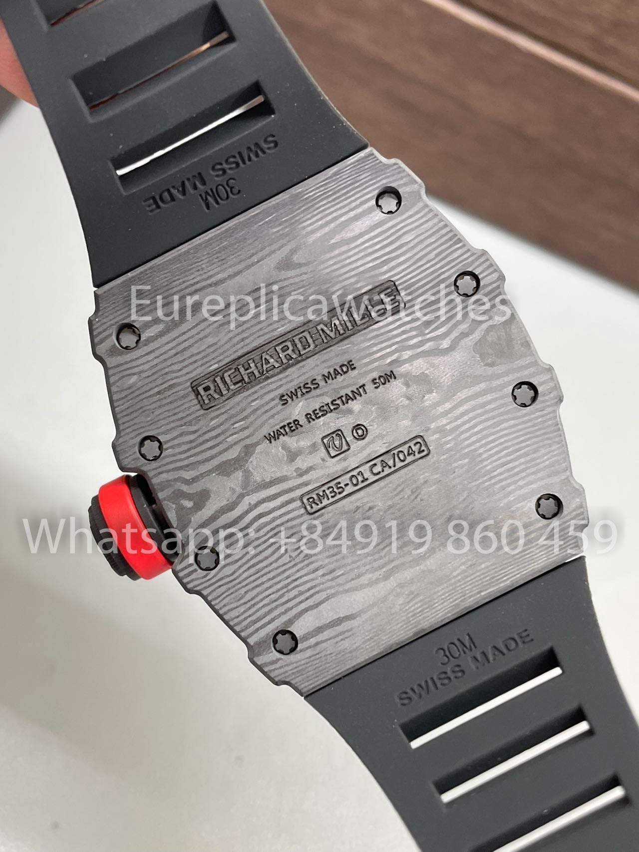 Richard Mille RM35-01 NTPT Carbon Case 1:1 Best Clone BBR Factory V2 Black Rubber Strap