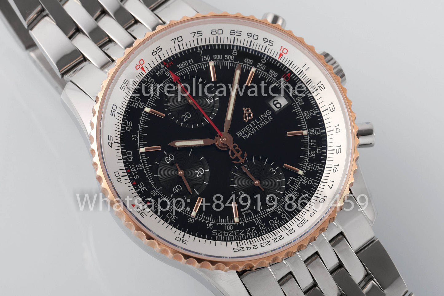 BREITLING Navitimer Cronógrafo A13324121B1X1 Esfera negra RG 1:1 Mejor clon EF Factory