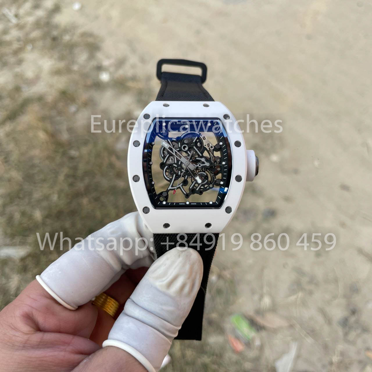 RICHARD MILLE RM055 ZF Factory Versión más nueva 2024 1:1 Mejor edición Caja de cerámica Correa de velcro 