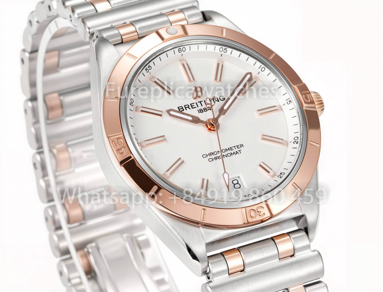 Breitling Chronomat 36 UNWORN 2022 A10380591L1A1 Series 1:1 Super Clone BLS Factory White Dial silver and rosse gold