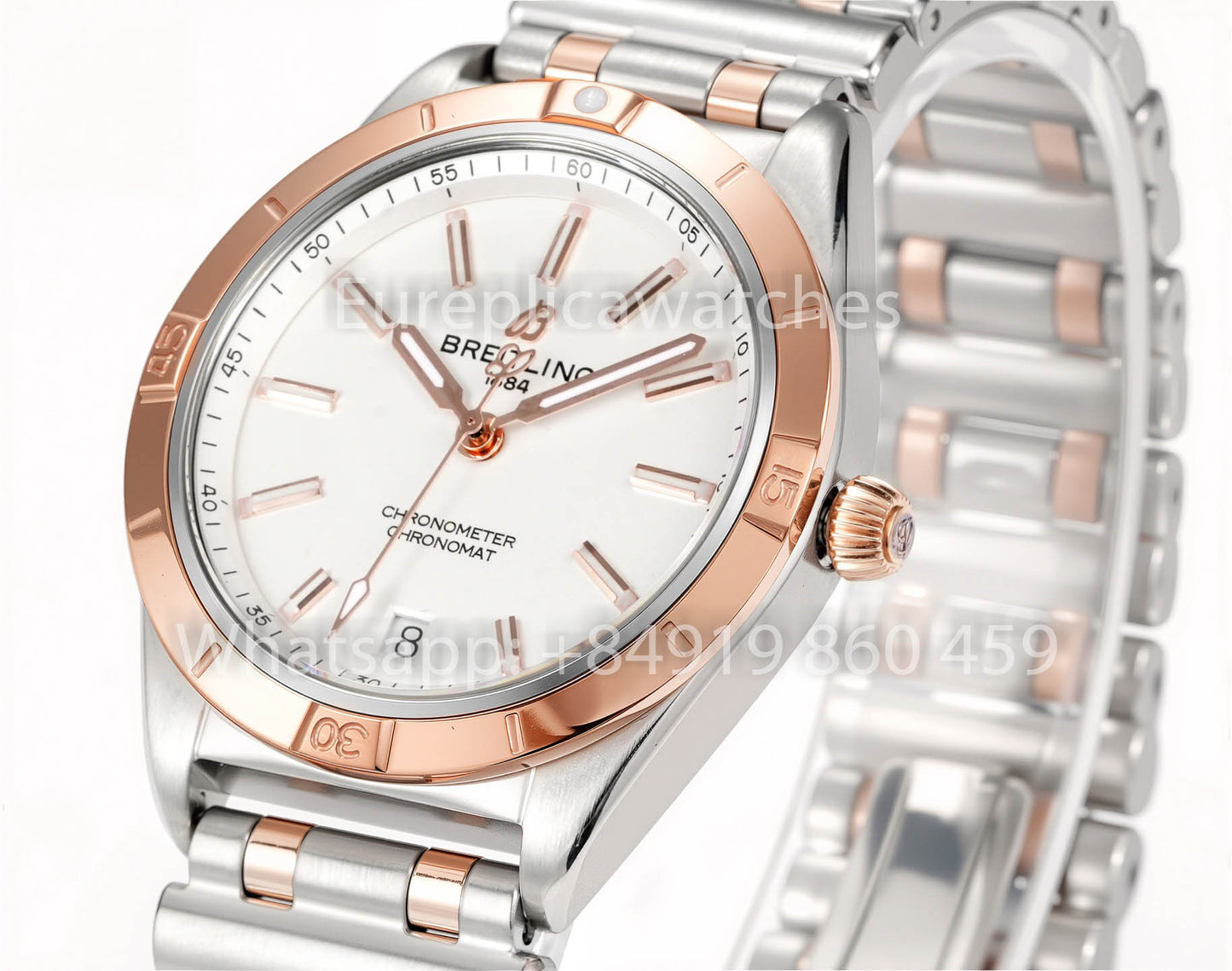 Breitling Chronomat 36 UNWORN 2022 A10380591L1A1 Series 1:1 Super Clone BLS Factory White Dial silver and rosse gold