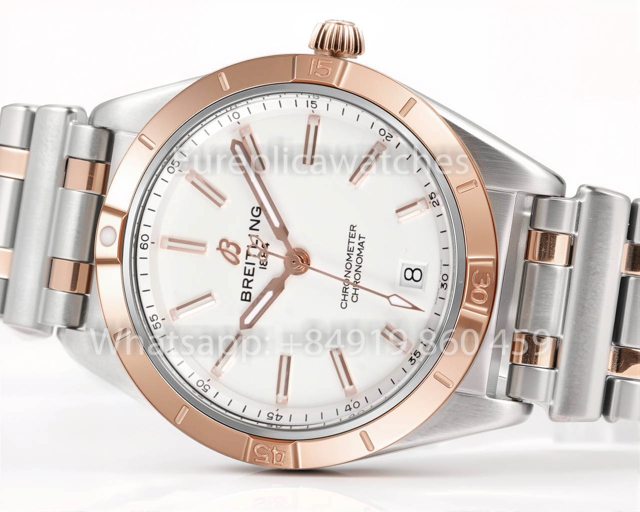 Breitling Chronomat 36 UNWORN 2022 A10380591L1A1 Series 1:1 Super Clone BLS Factory White Dial silver and rosse gold