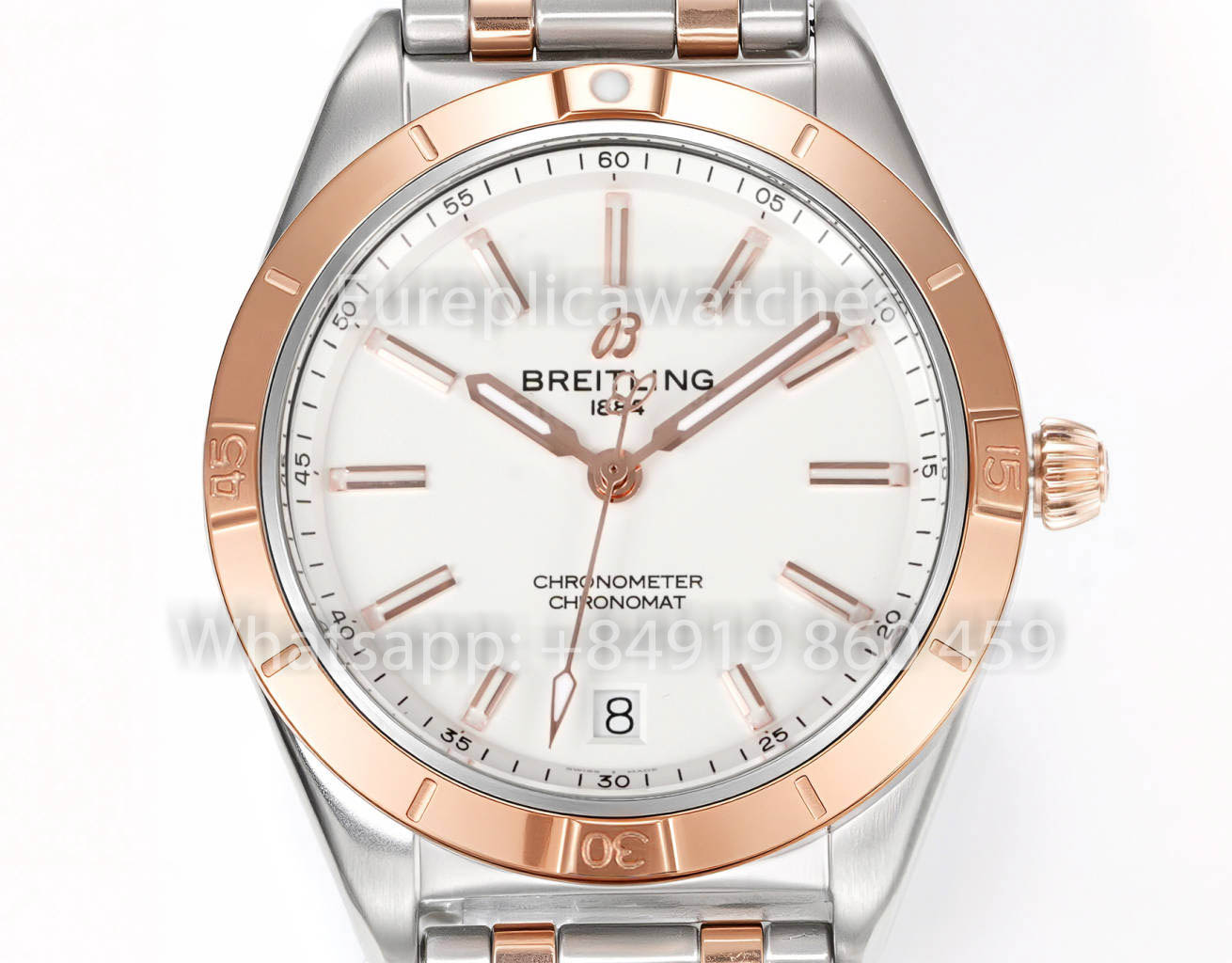 Breitling Chronomat 36 UNWORN 2022 A10380591L1A1 Series 1:1 Super Clone BLS Factory White Dial silver and rosse gold