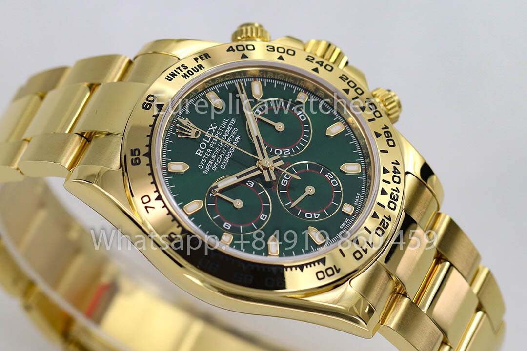 Rolex Daytona 40 in oro giallo con quadrante arabo verde 116508 1:1 Super Clone ZF Factory Weighted Edition