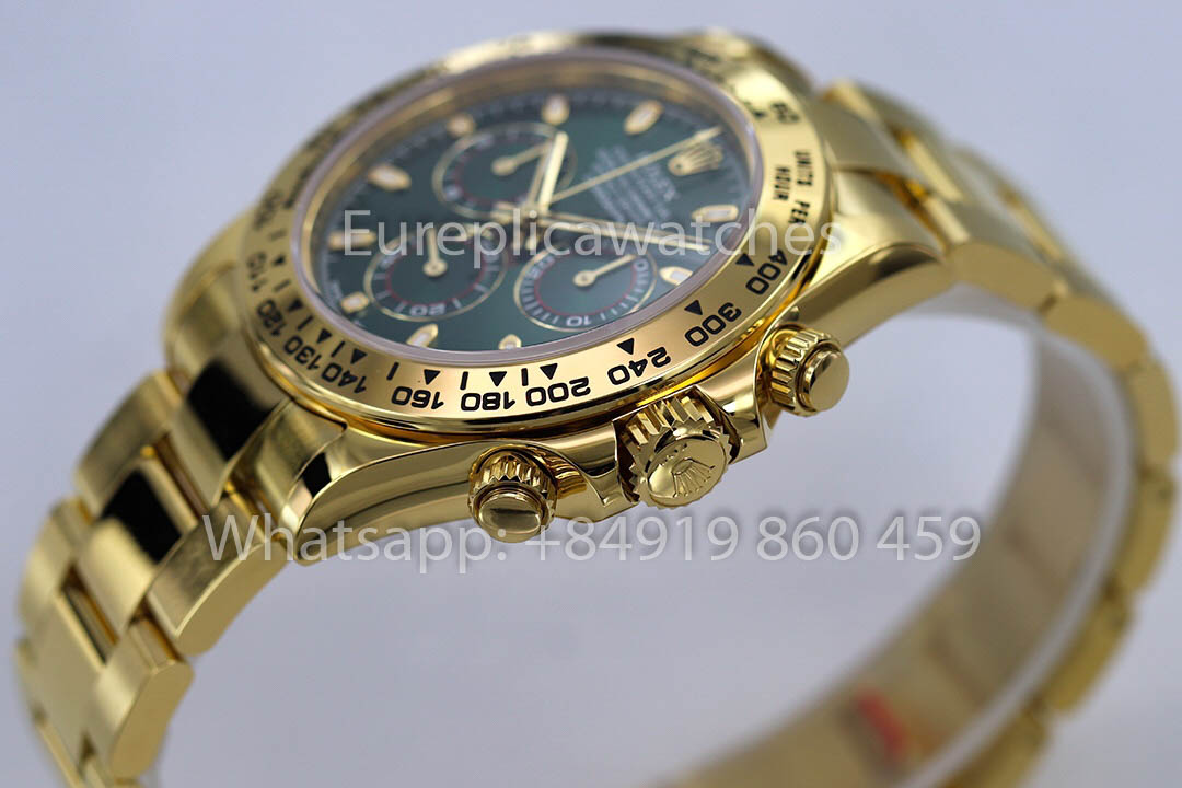 Rolex Daytona 40 in oro giallo con quadrante arabo verde 116508 1:1 Super Clone ZF Factory Weighted Edition