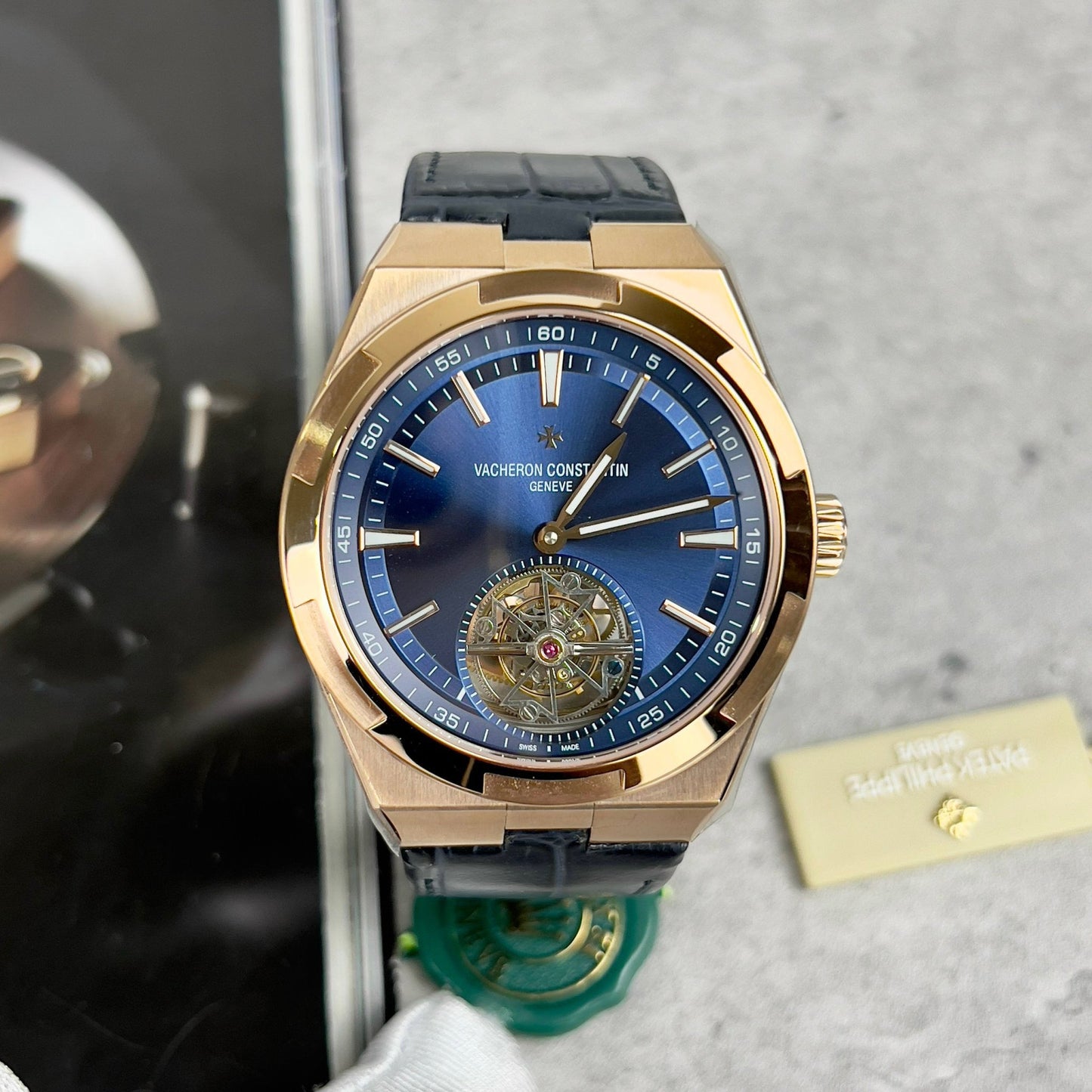 Vacheron Constantin Overseas Tourbillon 6000V/110R-B733 1:1 Best Edition BBR Cinturino blu di fabbrica