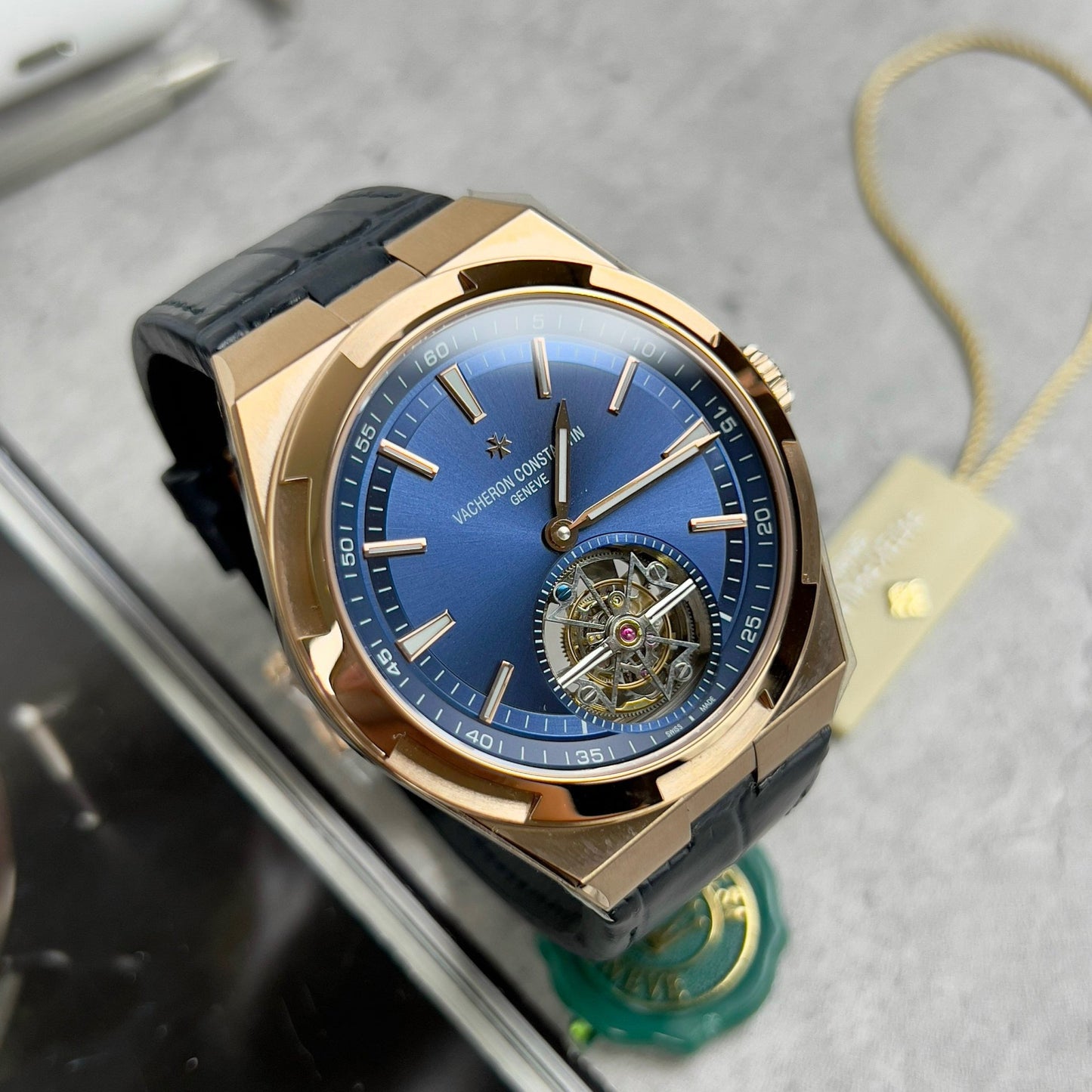 Vacheron Constantin Overseas Tourbillon 6000V/110R-B733 1:1 Best Edition BBR Cinturino blu di fabbrica
