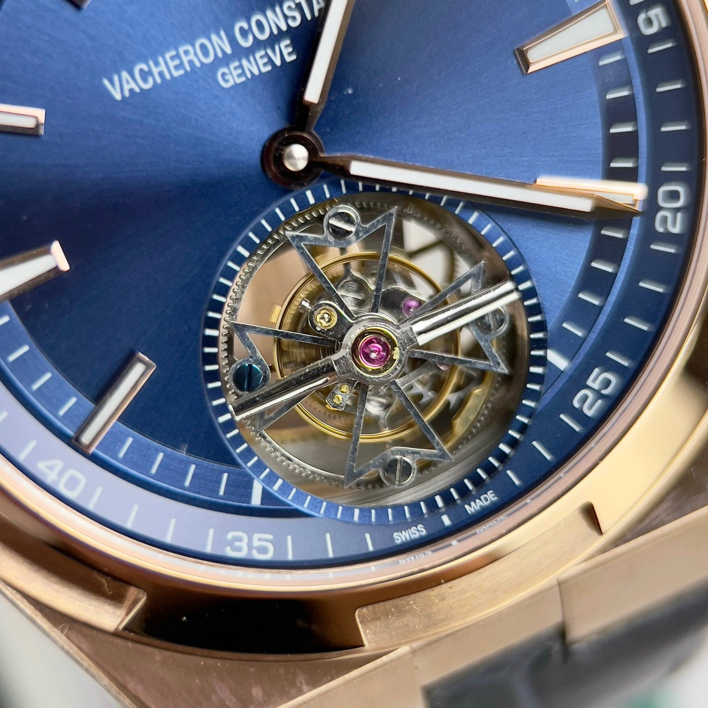 Vacheron Constantin Overseas Tourbillon 6000V/110R-B733 1:1 Best Edition BBR Cinturino blu di fabbrica