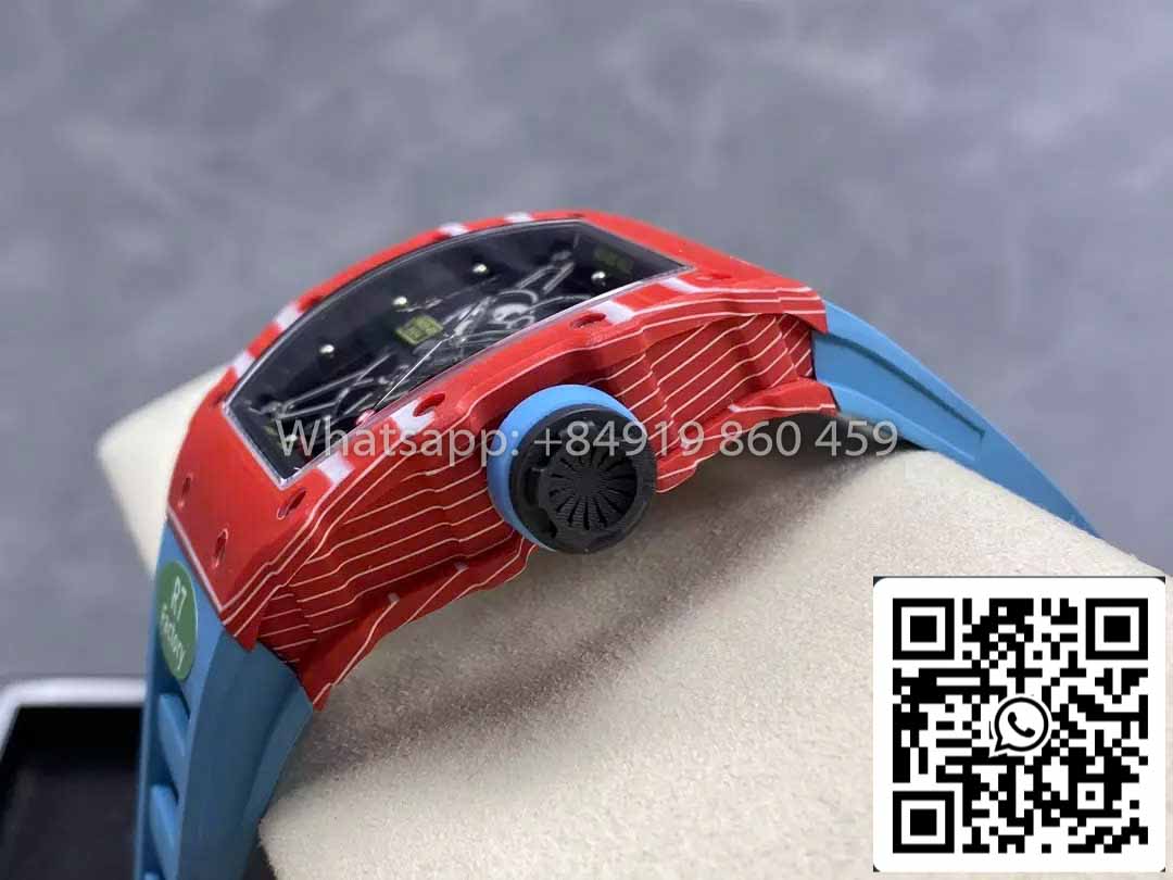 Richard Mille RM035-02 1:1 Mejor clon R7 Factory Caja de carbono roja Correa azul