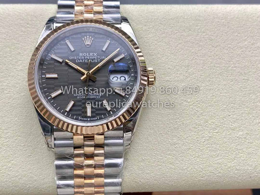 Rolex DateJust 36 126233 Esfera de rodio 1:1 Mejor clon VS Fábrica Acero 904L