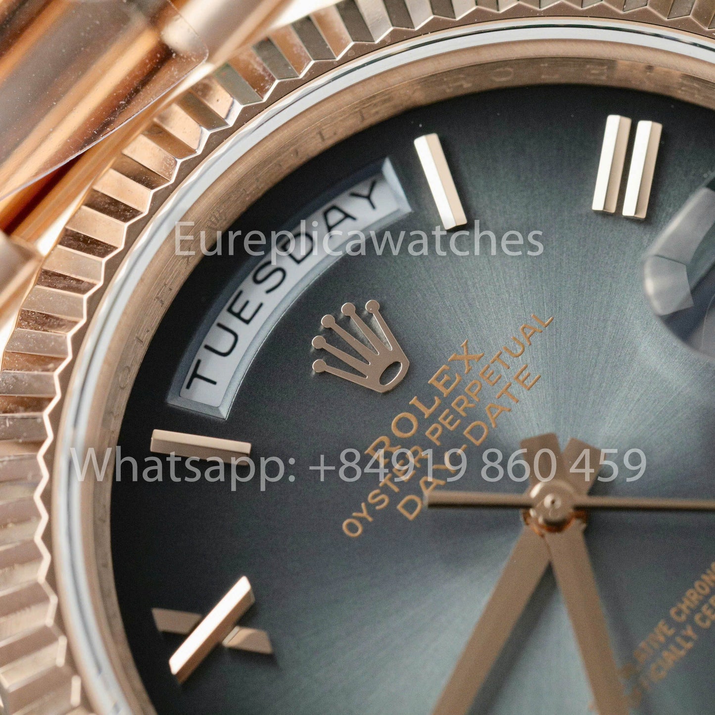 Rolex presenta el nuevo Day-Date 40 mm con esfera pizarra 2024 QF Factory 1:1, el mejor clon personalizado chapado en oro 